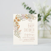 Papier Baby Shower Fleur Sauvage Bohème Terracotta Économ (Debout devant)