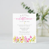 Papier Baby shower Fleur sauvage Budget Aquarelle Florale (Debout devant)