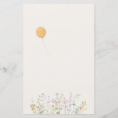 Papier Baby shower Fleur sauvage de canard d'oie d'aquare (Dos)