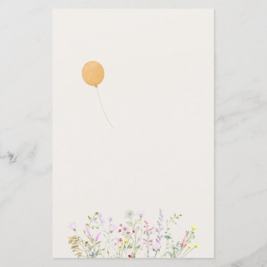 Papier Baby shower Fleur sauvage de canard d'oie d'aquare (Dos)