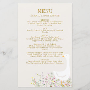 Papier Baby shower Fleur sauvage de canard d'oie d'aquare