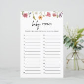 Papier Baby shower Fleur sauvage de printemps Baby Alphab (Debout devant)