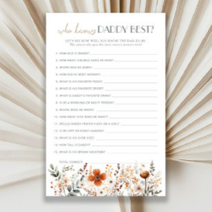 Papier Baby shower Fleur sauvage en terre cuite qui conna