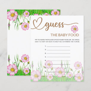 Papier Baby shower fleur sauvage Guess the Baby Food Card