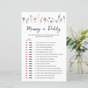 Papier Baby shower fleur sauvage maman ou papa jeu