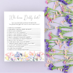 Papier baby shower fleur sauvage Qui connaît papa meilleu