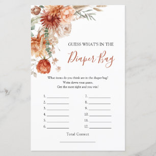 Papier Baby shower Fleur sauvage rustique Qu'y a-t-il dan
