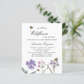 Papier Baby shower fleur sauvage violet invitation budget (Debout devant)