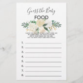 Papier Baby shower Fleurs Jeu - Devinez la nourriture pou (Devant)