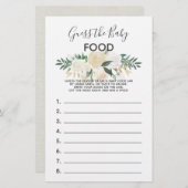 Papier Baby shower Fleurs Jeu - Devinez la nourriture pou (Devant / Derrière)