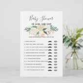 Papier Baby shower Fleurs Jeu - Il A Dit Qu'Elle A Dit (Debout devant)