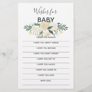 Papier Baby shower Fleurs Keepsaké - Voeux pour bébé