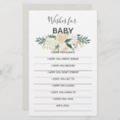 Papier Baby shower Fleurs Keepsaké - Voeux pour bébé (Devant / Derrière)