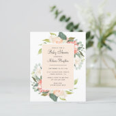 Papier Baby shower floral à base d'aquarelle à blanc et à (Debout devant)