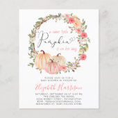 Papier Baby Shower Floral Aquarelle Citrouille (Devant)