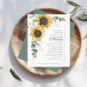 Papier Baby shower floral Budget tournesol Eucalyptus
