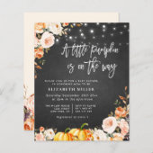 Papier baby shower floral citrouille (Devant / Derrière)