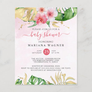 Papier Baby Shower Floral de plage moderne et économique