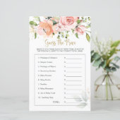 Papier Baby shower Floral devine le jeu du prix (Debout devant)