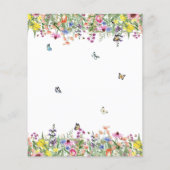 Papier Baby shower Floral Fleur sauvage Budget (Dos)