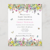 Papier Baby shower Floral Fleur sauvage Budget (Devant)