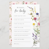 Papier Baby shower Floral fleur sauvage Voeux Pour Bébé (Devant / Derrière)