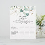 Papier Baby shower Floral Or Jeux (Debout devant)