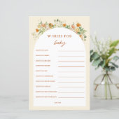 Papier Baby shower Floral Printemps Wings Pour Bébé (Debout devant)