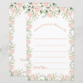 Papier Baby shower Floral Rose Blush Souhaits Conseil Jeu (Devant / Derrière)