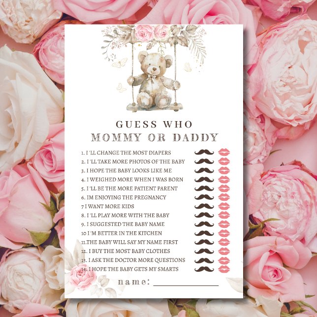 Papier Baby shower Floral Rose Devine Qui (Créateur téléchargé)