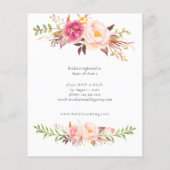 Papier Baby shower floral rose fleuri rose budget (Dos)