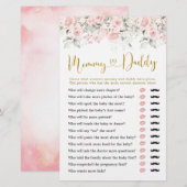 Papier Baby shower floral rose pâle maman ou papa (Devant / Derrière)