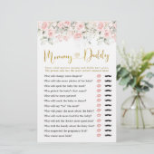 Papier Baby shower floral rose pâle maman ou papa (Debout devant)