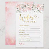 Papier Baby shower floral rose pâle pour bébé (Devant / Derrière)