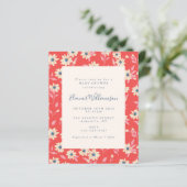 Papier Baby shower Floral rouge Boho Budget (Debout devant)