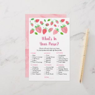 Papier Baby shower fraise Ce qu'il y a dans votre sac à m