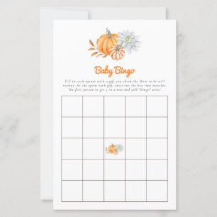 Papier Baby shower Game Bingo Little Pumkin Chute Cute