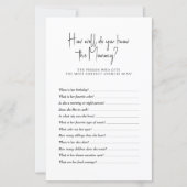 Papier Baby shower Game Comme tu connais bien maman (Devant)