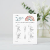 Papier Baby shower Game Voudrait-Elle Plutôt Boho Rainbow (Debout devant)