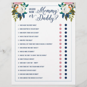 Papier Baby shower Games - Devinez Qui Maman ou Papa