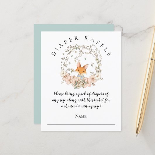 Papier Baby shower garçon de chaudière chic Fox (Devant/Arrière en situation)