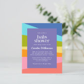 Papier Baby shower géométrique arc-en-ciel lumineux budgé (Debout devant)