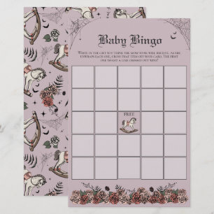 Papier Baby shower gothique violet Rocse Horse Baby Bingo