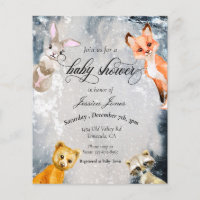 Baby shower Hiver Bois Animaux Vacances Invita