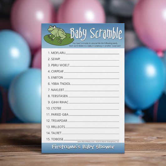 Papier Baby shower Jeu - Bébé Mot Scramble