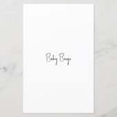 Papier Baby shower Jeu Bingo Bébé (Dos)