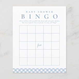 Papier Baby shower jeu de bingo en en vichy bleu mignon