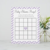 Papier Baby shower jeu de bingo en lavande (Debout devant)