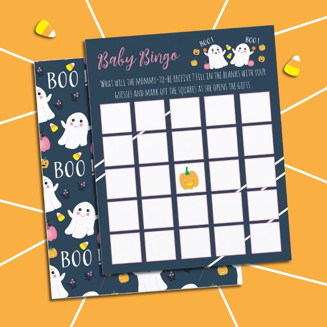 Papier Baby shower Jeu de Bingo -Halloween -Bleu foncé (Créateur téléchargé)