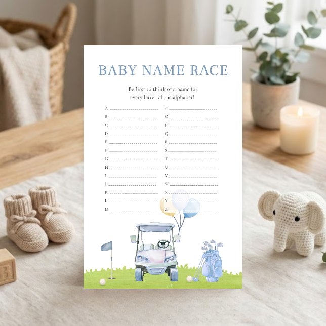 Papier Baby Shower Jeu de Course de Nom de Mini Golf Putt (Golf Baby Shower Baby Name Race Game)